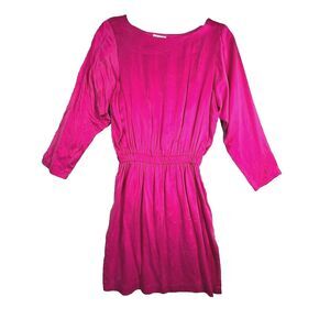 Mary Jo Bruno Dress Womens Medium Barbie Pink 100%‎ Silk Mini Classic Feminine